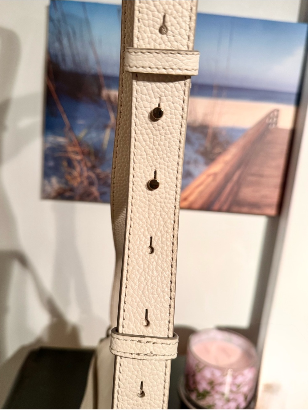 kate spade pebble leather crossbody bag in light cream - Picture 9 of 10